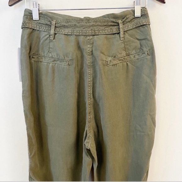 Treasure & Bond Nordstrom Paperbag Ankle Fit Pants Size 8 Olive Green NEW Chino - Picture 6 of 10